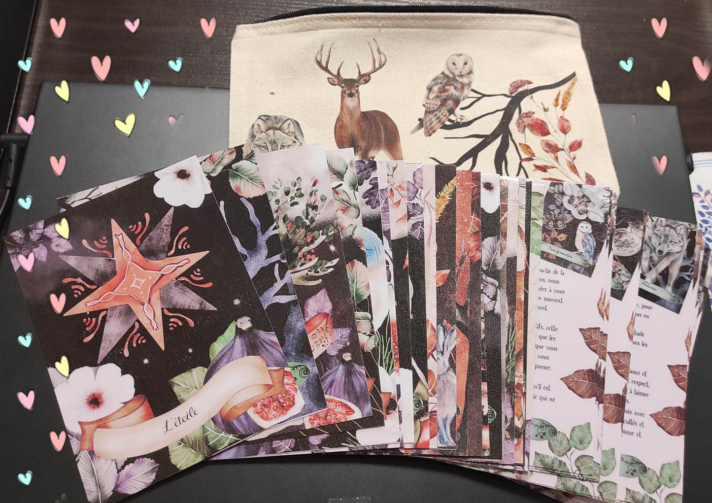 32 Cartes d'affirmations positives Hiver Cosy et Féérique + trousse