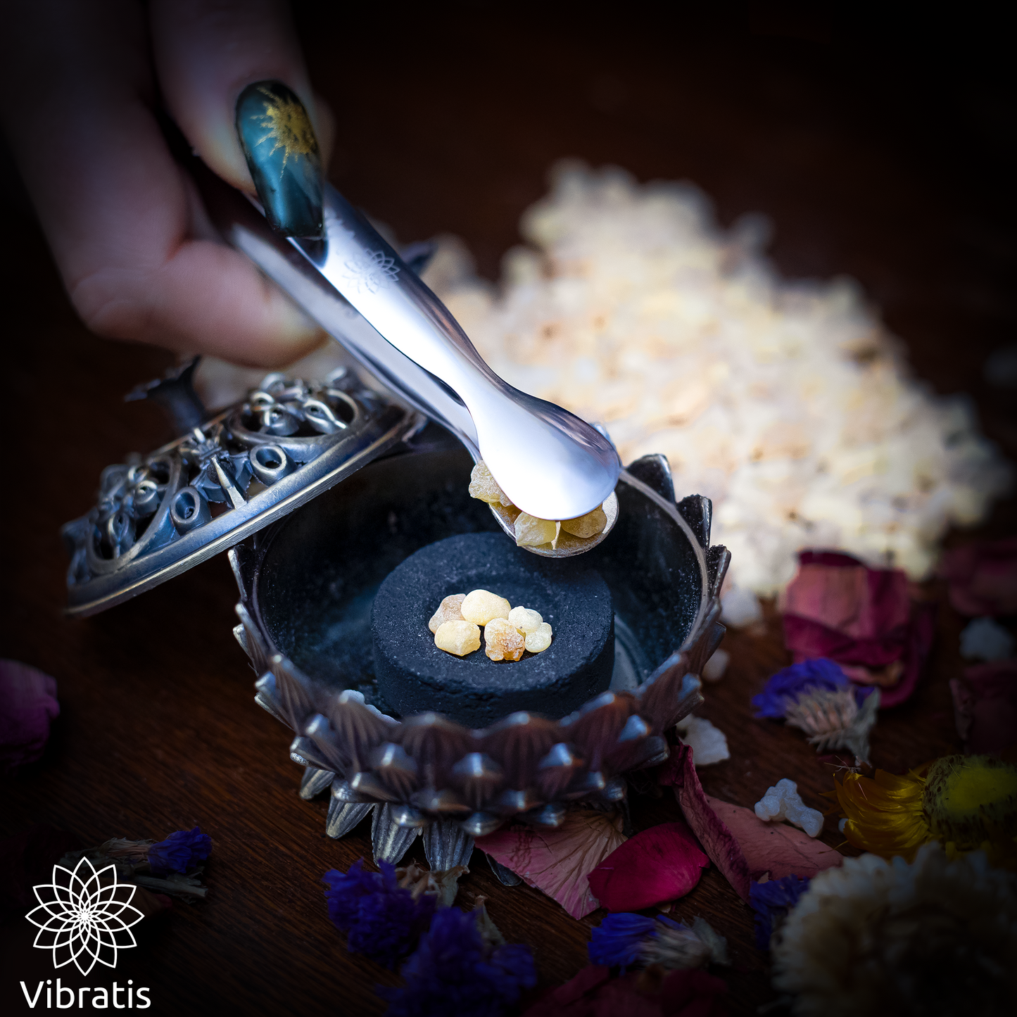 Porte encens Fleur de lotus pour grains