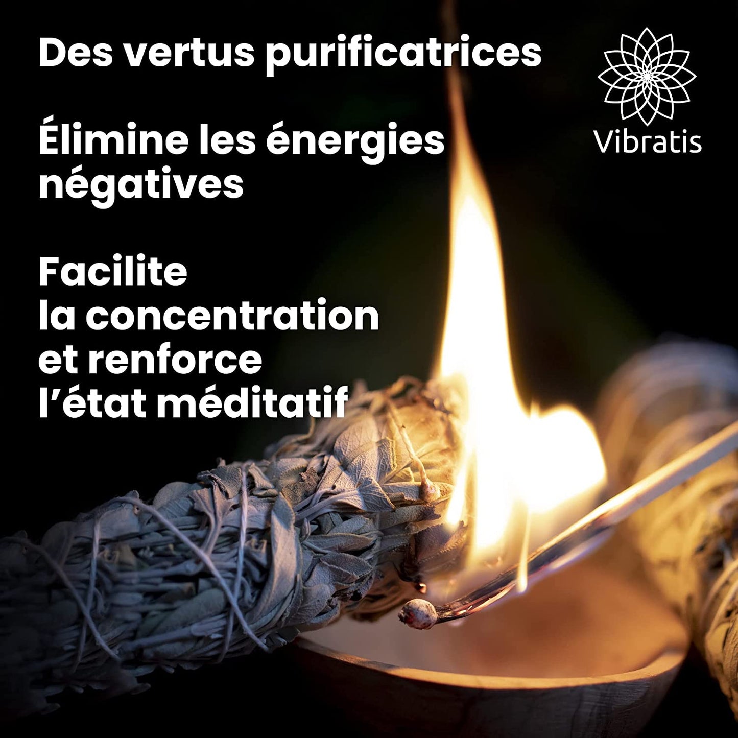 Bâtonnet de Sauge Blanche à Brûler pour Purification & Fumigation