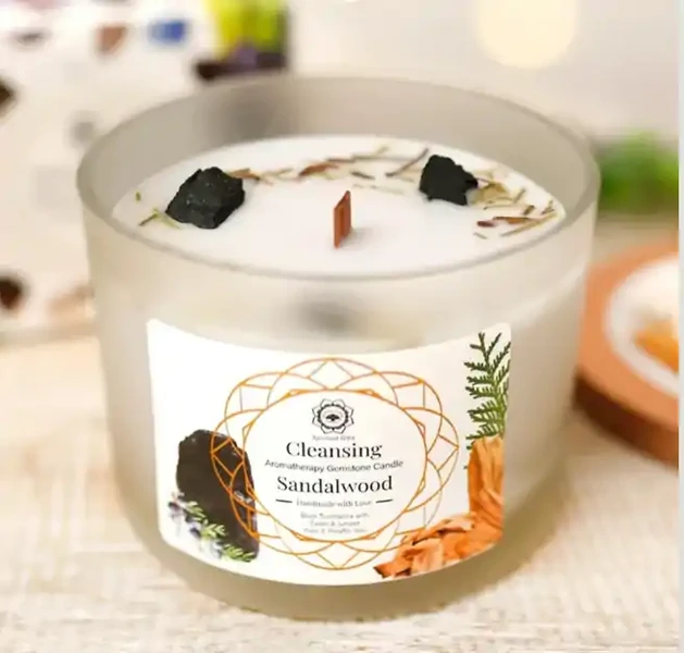 Bonne énergie - Bougie en pierre semi-précieuse Palo Santo